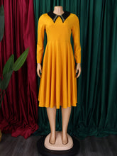 Fashion Lapel Slim Midi Dress