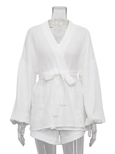 Bubble Sleeve Loose Top and High Waist Shorts Sets