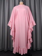 Elegant Loose Half High Neck Ruffles Maxi Dress