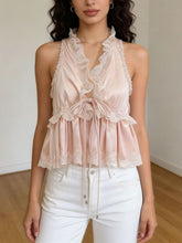 Fashion Lace-trimmed Bandage Vest Top