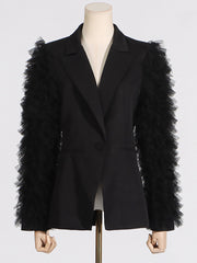 Fashion Ruffled Tulle Blazer