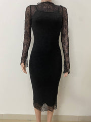Elegant Lace See Through Bodycon Dress