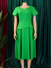 Elegant V-neck Cinched Waist A-Line Dress