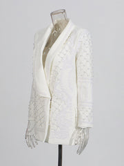 Boutique Elegant Embroidered Beaded Casual Blazer