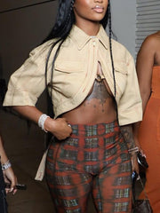 Sexy Short Sleeve Casual Cropped Jacket