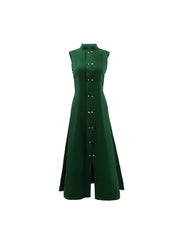 Casual Sleeveless Cinched Waist Slim Maxi Dress