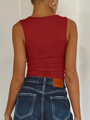 Solid Color Casual Vest Bottoming Shirt