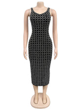 Sexy Sleeveless Backless Rhinestone Bodycon Dress