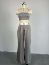 Sports Tank Top Contrast Color High Waist Pants Set