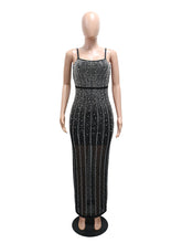 Rhinestone Sexy Suspenders Slim Party Dress