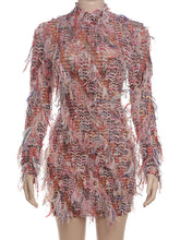 Fashion Street Style Fringe Package Hip Mini Dress