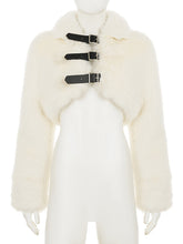 Fashion Faux Fur Long Sleeve Cardigan Cropped Coat