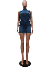 Sleeveless Stretch Bodycon Denim Dress