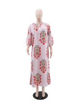 Casual Floral Print Loose Maxi Dress