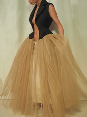 Fashion Sheer Mesh Patchwork Sleeveless Jacket