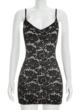 Sexy Lace Spaghetti Strap Bodycon Mini Dress
