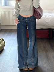 Fashion Vintage Low Waist Wide Leg Jeans