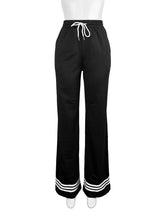 High Waist Drawstring Wide Leg Pants