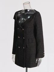 Off Shoulder Double-Breasted Blazer Dress