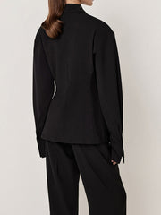 Fashion Belted Blazer and Wide Leg Pants Sets