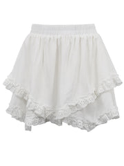 Fashion Layered Embroidery Mini Skirt