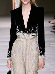 Boutique Rhinestone Embellished Blazer