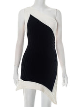 Elegant Sloping Shoulder Irregular Mini Dress