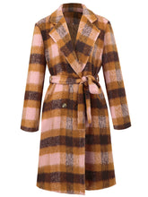 Fashion Check Print Long Sleeve Coat