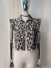 Casual Raw Hem Ruffled Cap Sleeve Denim Jacket