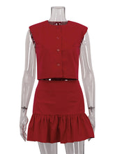 Elegant Sleeveless Tank Tops And Mini Skirts Sets