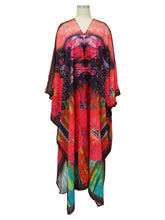 Fashion See-Through Chiffon Print V-neck Dress