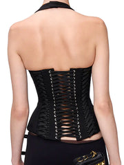 Sexy Halter Zip-up Corset Backless Top