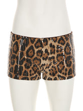 Sexy Sequin Leopard Print Micro Shorts