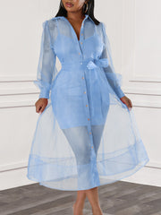 Fashion Chiffon Shirt Dress and Camisole Sets