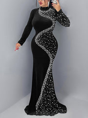 Elegant Rhinestone Embellishment Evening Dress
