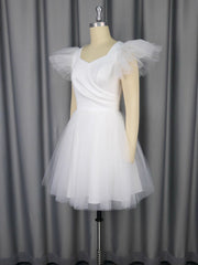 Elegant Mesh High Waist Mini Party Bridal Dress