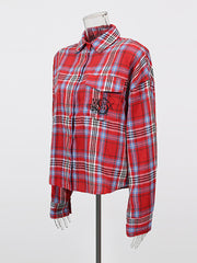 Casual Long-Sleeve Plaid Button-Up Shirt