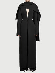 Fashion Patchwork Shawl Trench Coat