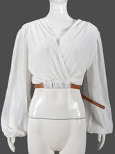 Fashion Deep V Neck Mesh Crop Top