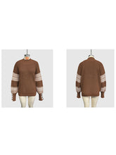Vintage Loose Contrast Color Knit Pullover Sweater