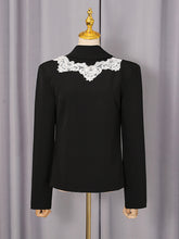 Casual Stand Collar Hit Color Patchwork Shirt