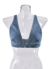Casual Cropped Denim Tank Top