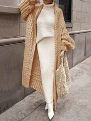 Fashion Thick Needle Loose Long Sweater Coat