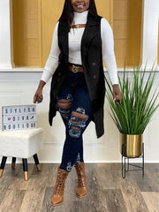 Casual Sleeveless Knit Cardigan Vest Top