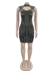 Spaghetti Strap Sequin Club Prom Cocktail Dress