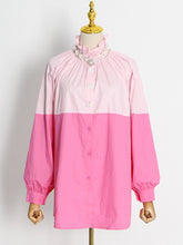 Fashion Long Sleeve Beaded Embellishment Blouse