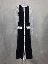Fashion Sleeveless Buttoned Knit Maxi Dress