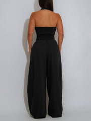 Fashion Halter Backless Slim Wide Leg Jumpsuit