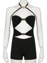 Hollow-out Chest Wrap Sling Halter Backless Romper