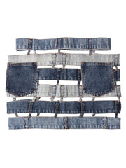 Personalized Patchwork Denim Package Hip Skirt